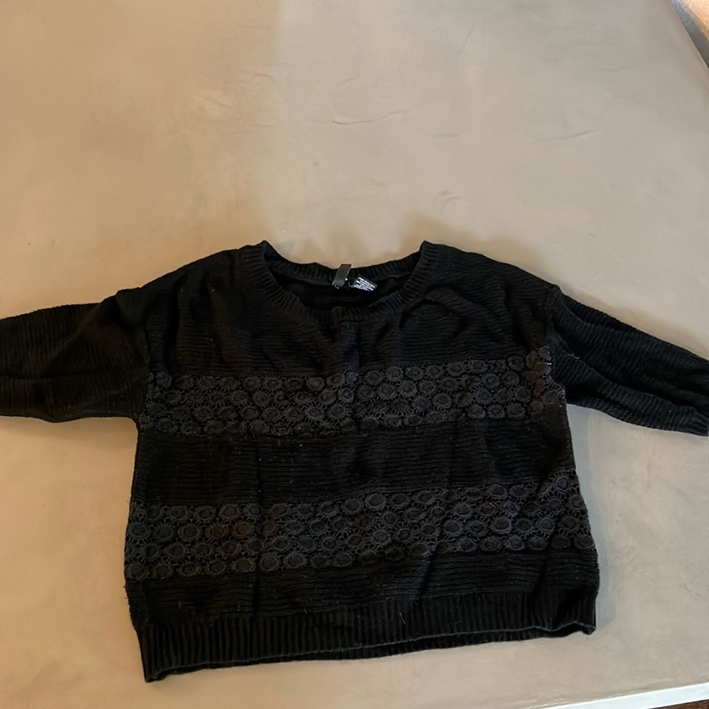 Elevated Black T-Shirt With Beautiful Lacy Design